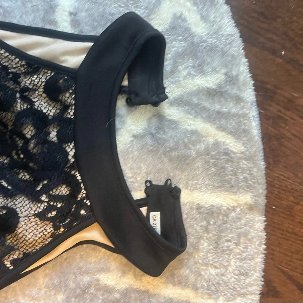 Emerald Sundae Gold and Black Sequin Halter Mini Dress - Picture 2 of 4